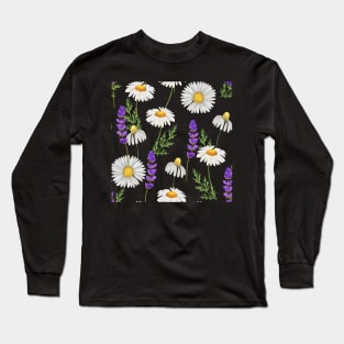 Chamomile and Lavender Illustration Long Sleeve T-Shirt